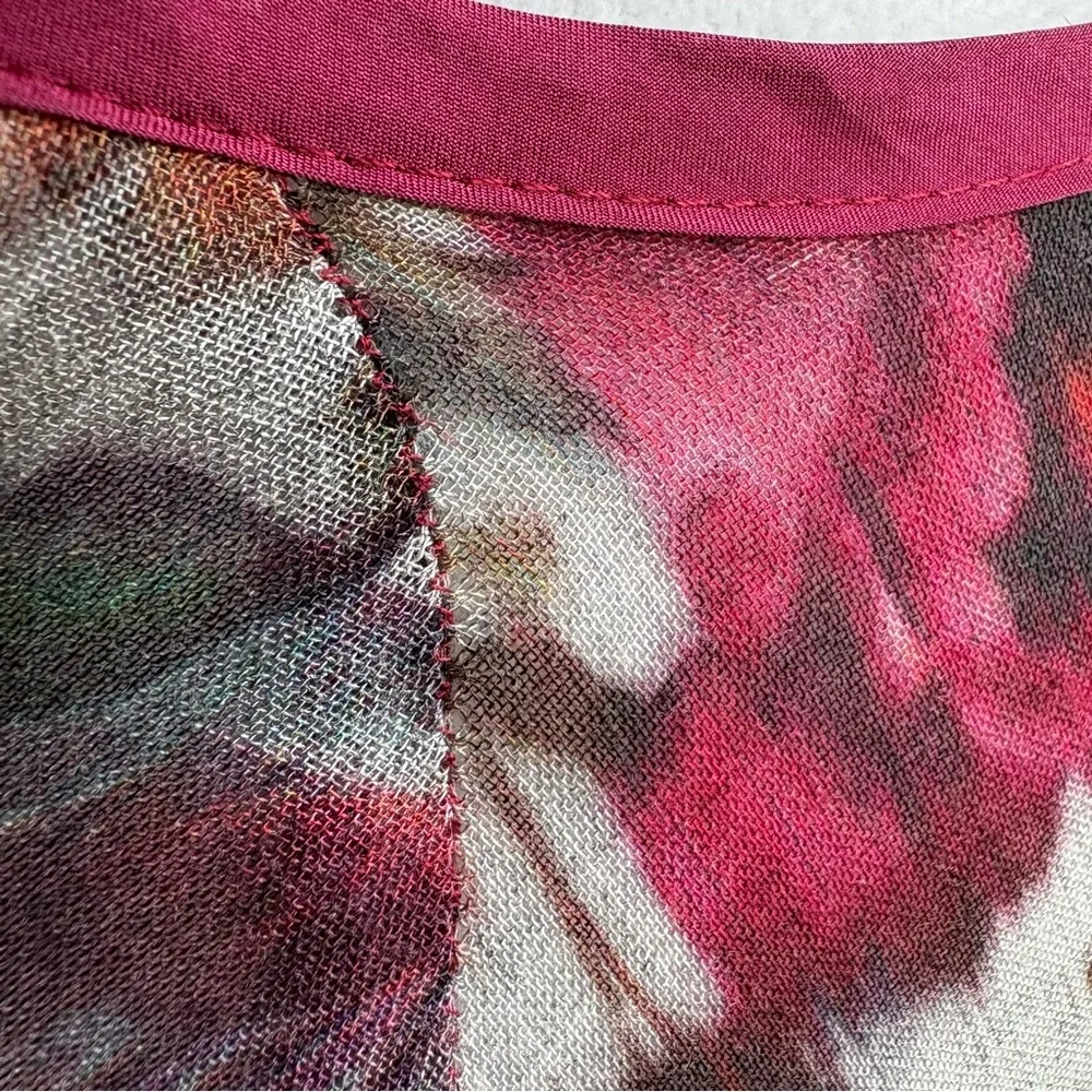 Johnny Was 3J Workshop Fuchsia Floral Gauzy Tunic Top S - Picture 5 of 6